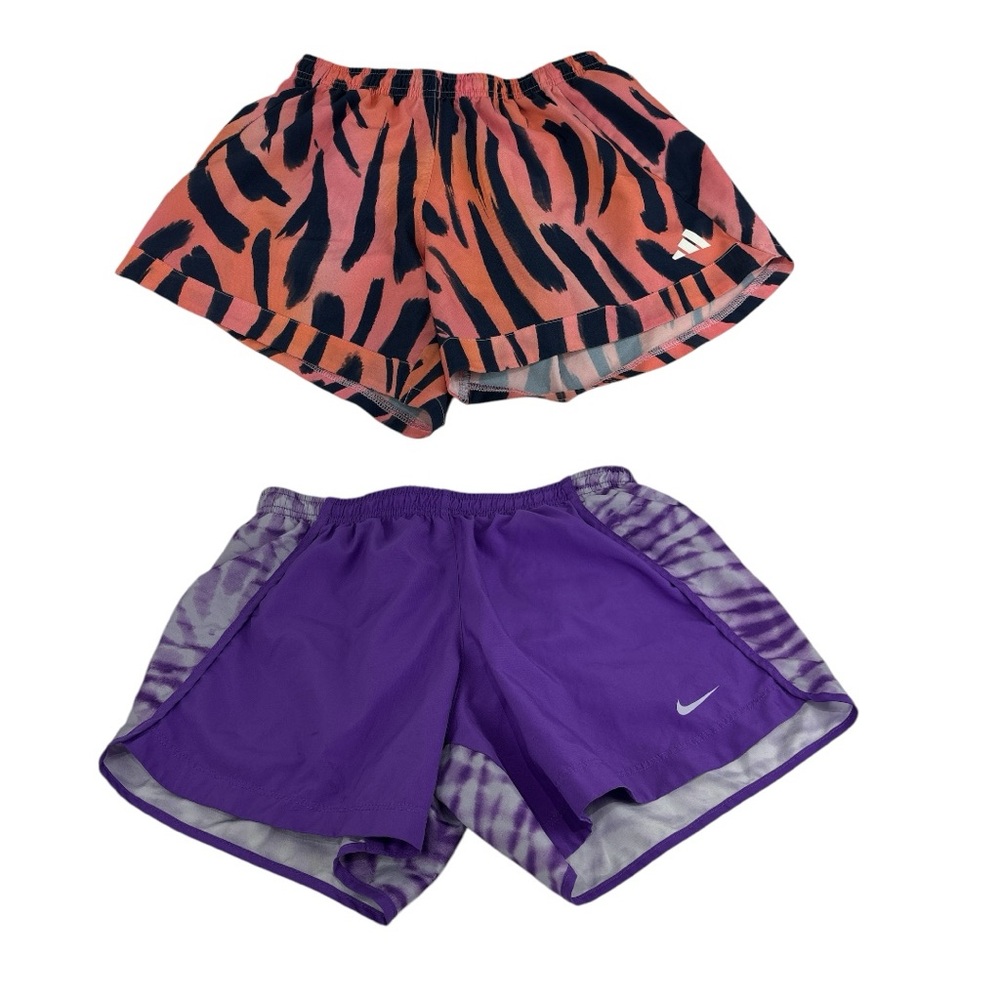 Nike athletic Tie-dye purple dry fit shorts Adidas Tiger Print Running shorts XL